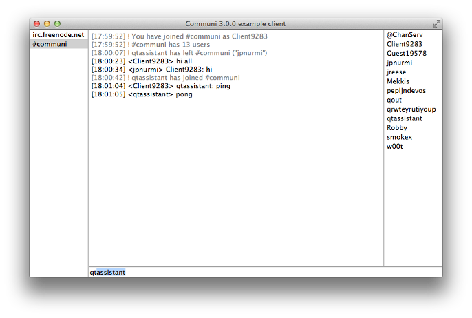 Communi: Client example